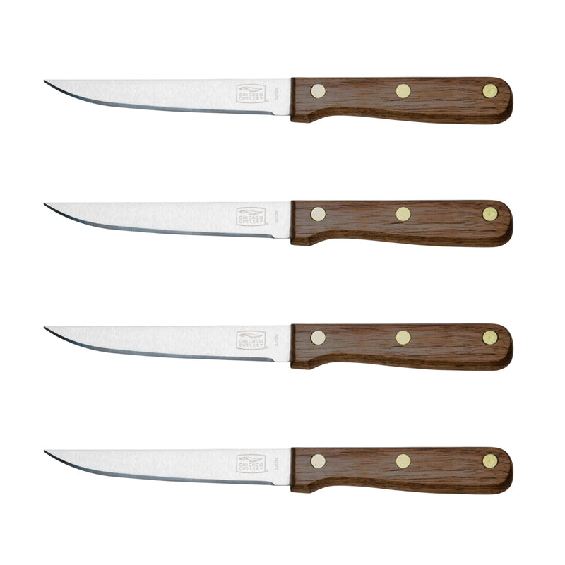 Chicago Cutlery Walnut Tradition Stainless Steel Steak Knife Set 4 pc