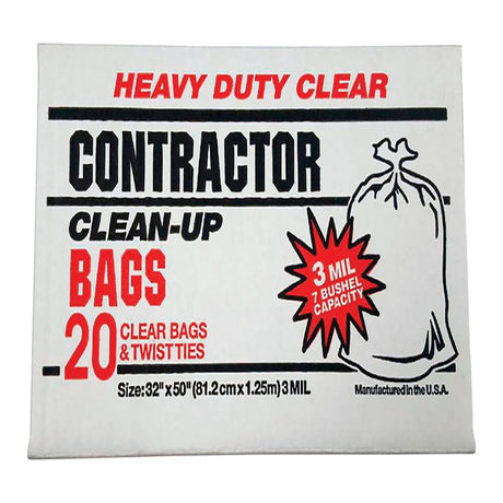 CONTRACTOR BAGS 20PK CLR