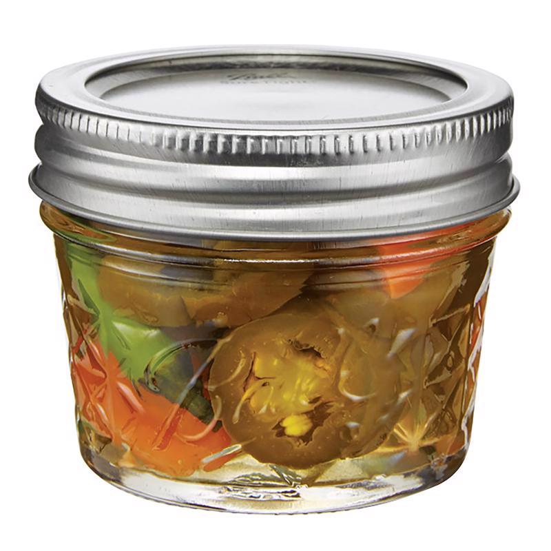 Ball Quilted Crystal Regular Mouth Jelly Jar 4 oz 12 pk