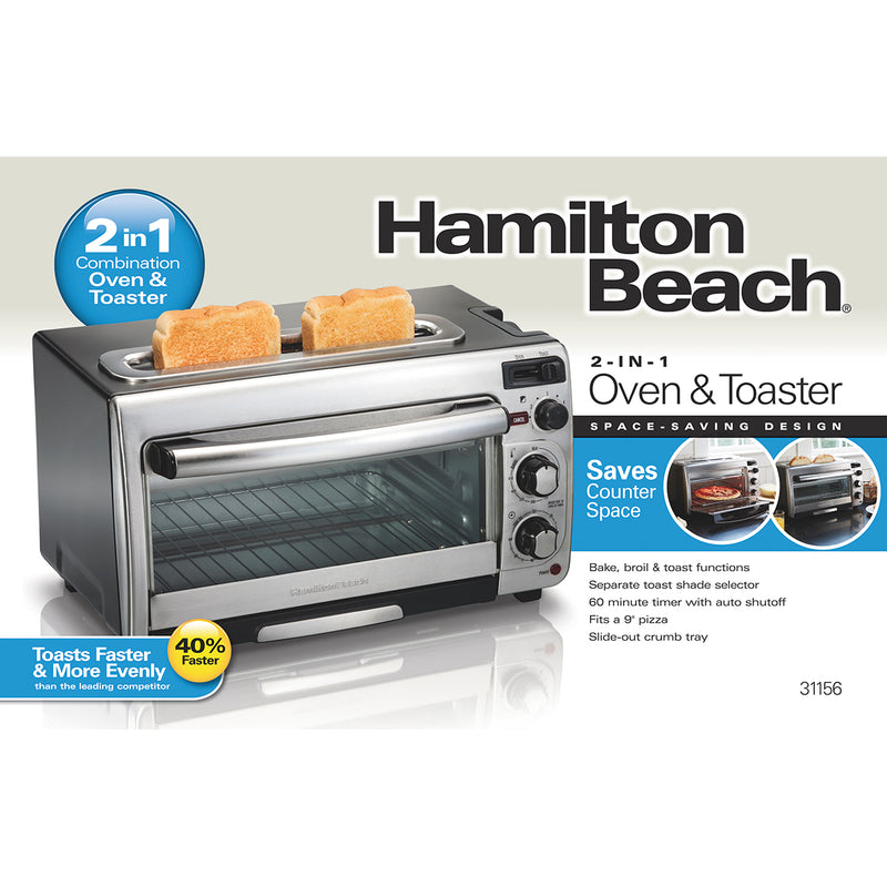 Hamilton Beach Metal Black/Silver 2 slot Toaster Oven 12 in. H X 17.8 in. W X 10.2 in. D