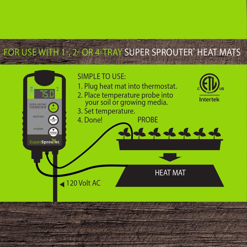 Super Sprouter Hydroponic Heat Mat Thermostat