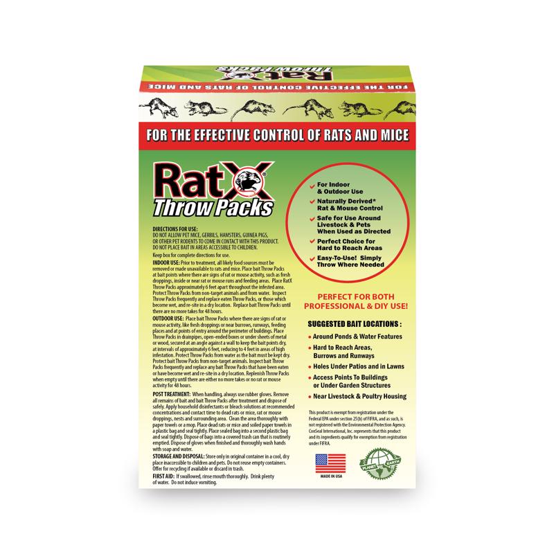 RatX Non-Toxic Bait Pellet Throw Pack For Mice and Rats 6 pk
