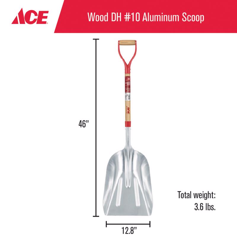 Truper 45 in. Aluminum Scoop General Purpose Shovel Wood Handle
