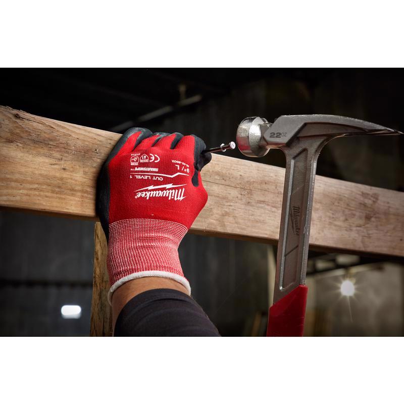 Milwaukee Cut Level 1 Nitrile Dipped Cut Resistant Gloves Red L 1 pair