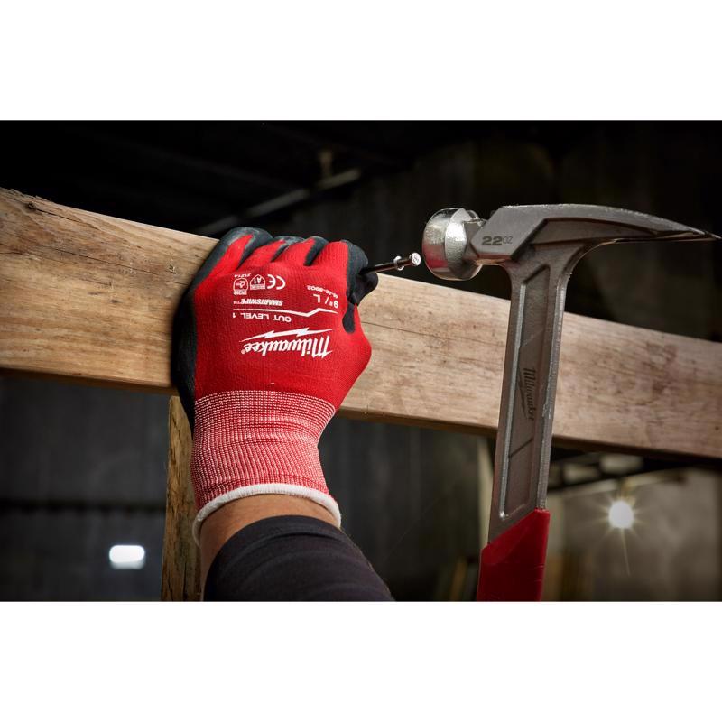 Milwaukee Cut Level 1 Nitrile Dipped Cut Resistant Gloves Red XL 1 pair