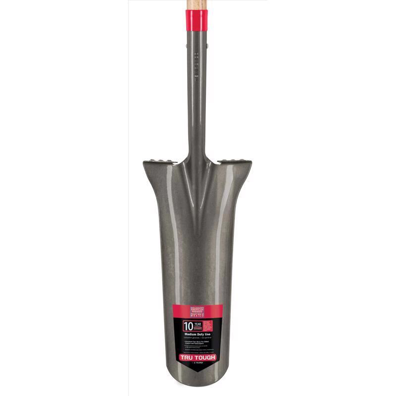 Truper Tru-Tough 48 in. Steel Round Drain Spade Wood Handle
