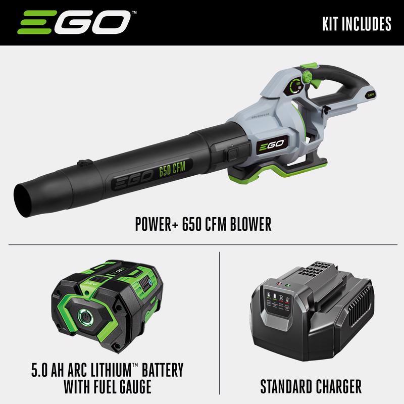 EGO Power+ LB6504 180 mph 650 CFM 56 V Battery Handheld Leaf Blower Kit (Battery & Charger)