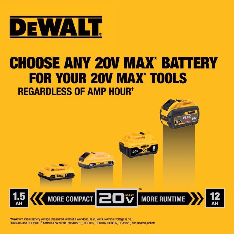 DeWalt 20V MAX DCBL722B 125 mph 450 CFM 20 V Battery Handheld Blower Tool Only