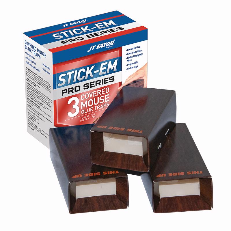 JT Eaton Stick-Em Pro Series Small Covered Animal Trap For Mice 3 pk