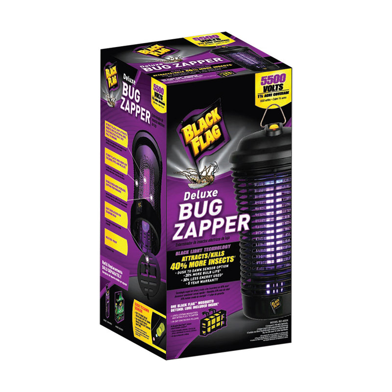 Black Flag Deluxe Bug Zapper 40 Watt Black Light Technology Dusk to Dawn Sensor