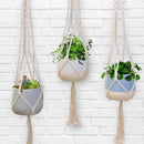 Trendspot Macrame 4.7 in. H X 5.7 in. W X 5.7 in. D X 5.5 in. D Ceramic Planter Aqua