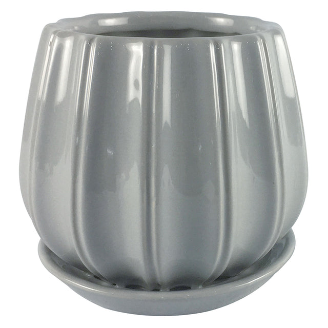 PLANTER CONTOUR GRAY 8"