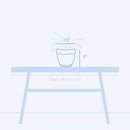 Bloem Dayton 7.5 in. H X 8 in. D Plastic Planter Ocean Blue