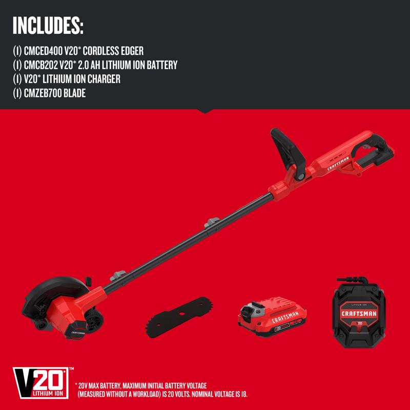 Craftsman V20 CMCED400D1 1.75 in. Battery Edger Kit (Battery & Charger)