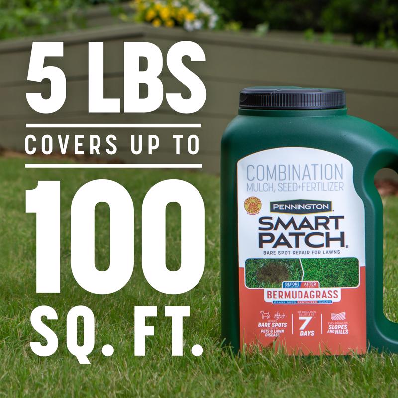 Pennington Smart Patch Bermuda Grass Full Sun Seed/Fertilizer/Mulch Repair Kit 5 lb