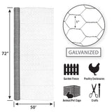 Garden Craft 72 in. H X 50 ft. L Galvanized Steel Poultry Netting 1 in.