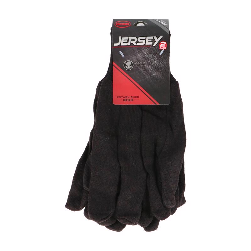 Boss Jersey Work Gloves Brown One Size Fits Most 3 pair