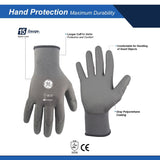 General Electric Unisex Dipped Gloves Gray L 1 pair