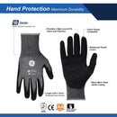 General Electric Unisex Dipped Gloves Black/Gray L 1 pair