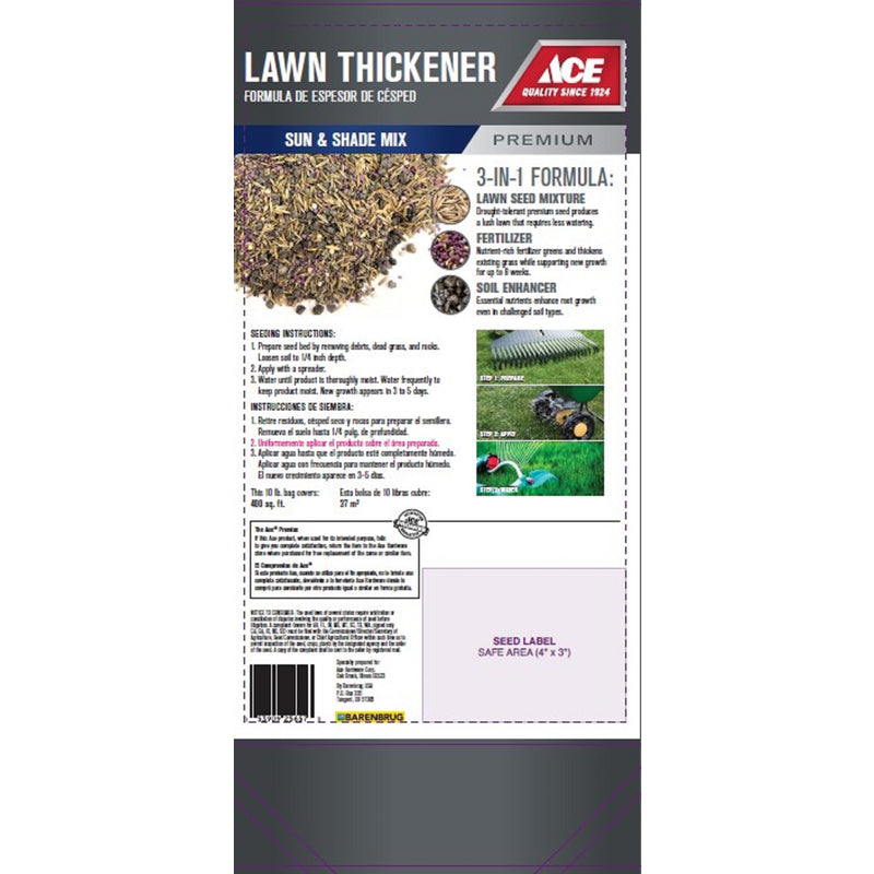 Ace Premium Mixed Sun or Shade Lawn Thickener 10 lb