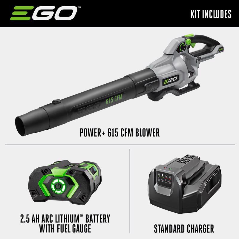 EGO Power+ LB6151 170 mph 615 CFM 56 V Battery Handheld Leaf Blower Kit (Battery & Charger)