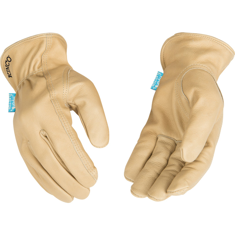 Kinco Hydroflector Men's Indoor/Outdoor Premium Grain Driver Gloves Tan XL 1 pair