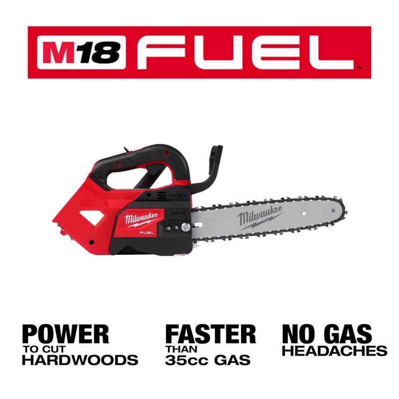 Milwaukee M18 FUEL 2826-20C 12 in. 40 cc 18 V Battery Chainsaw Tool Only