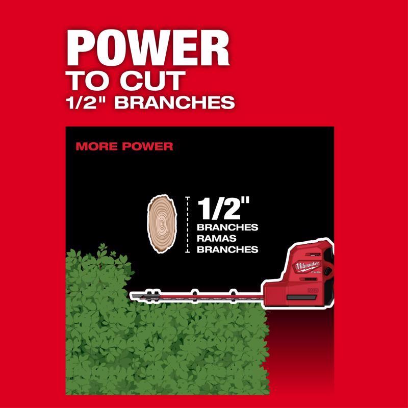 Milwaukee M12 FUEL 2533-21 8 in. 12 V Battery Hedge Trimmer Set Kit (Battery & Charger)