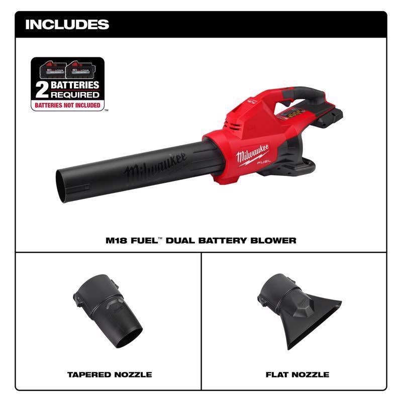 Milwaukee M18 FUEL Dual Battery 2824-20 145 mph 600 CFM 18 V Battery Handheld Blower Tool Only