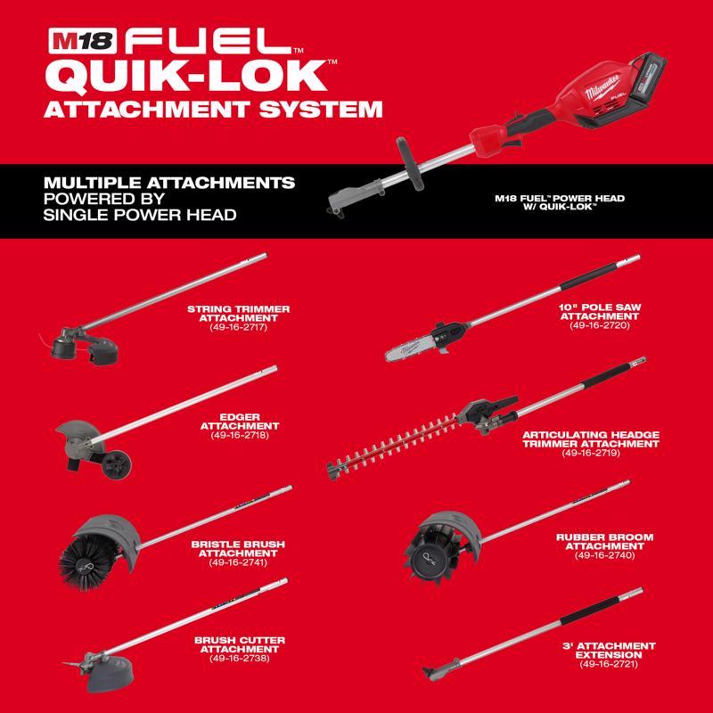 Milwaukee M18 FUEL Quik-Lok Professional Grade 48.75 in. L Brush Attachment