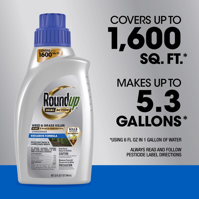 Roundup Dual Action Weed and Grass Killer Concentrate 32 oz