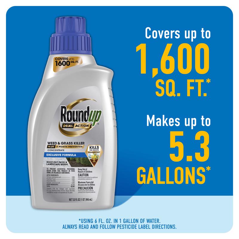 Roundup Dual Action Weed and Grass Killer Concentrate 32 oz