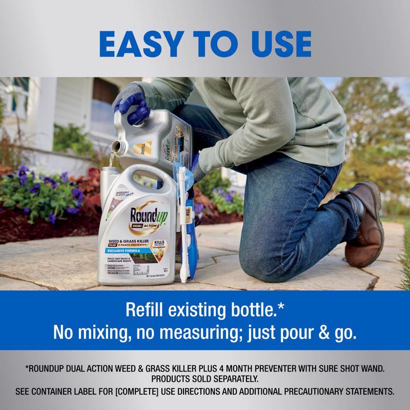 Roundup Dual Action Weed and Grass Killer RTU Liquid 1.25 gal