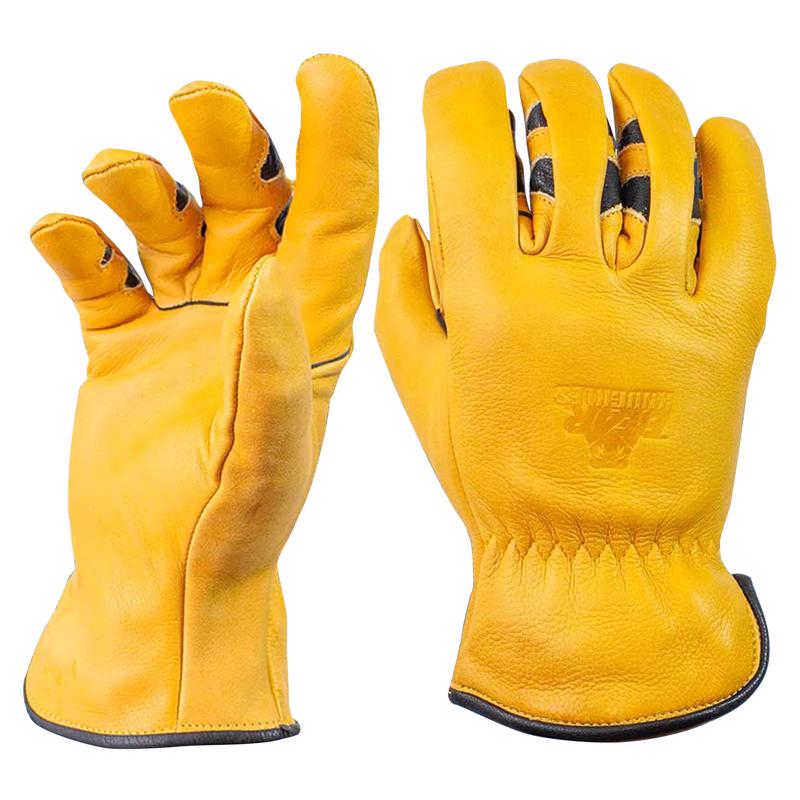 GLOVES DRIVER LTHR YLW XL