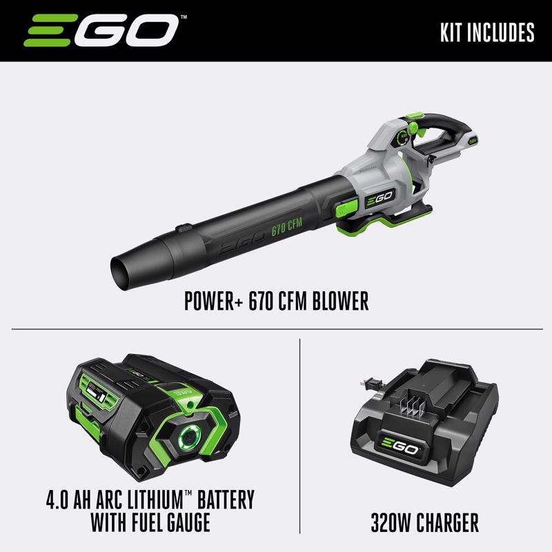 EGO Power+ LB6703 180 mph 670 CFM 56 V Battery Handheld Leaf Blower Kit (Battery & Charger)