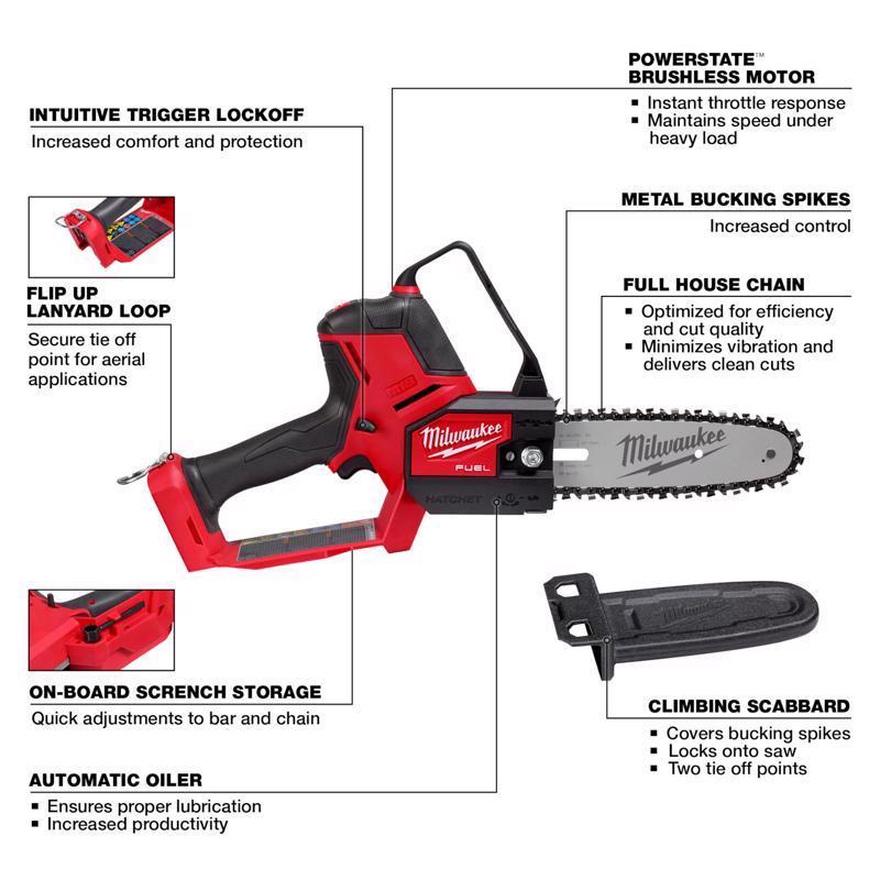 Milwaukee M18 FUEL 3004-20 Hatchet 8 in. 18 V Battery Pruning Saw Tool Only