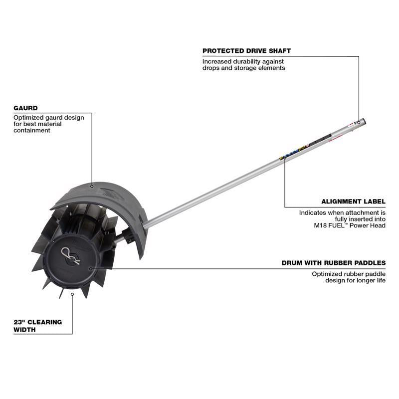 Milwaukee M18 Fuel Quik-Lok Professional Grade 48.75 in. L Rubber Broom Attachment