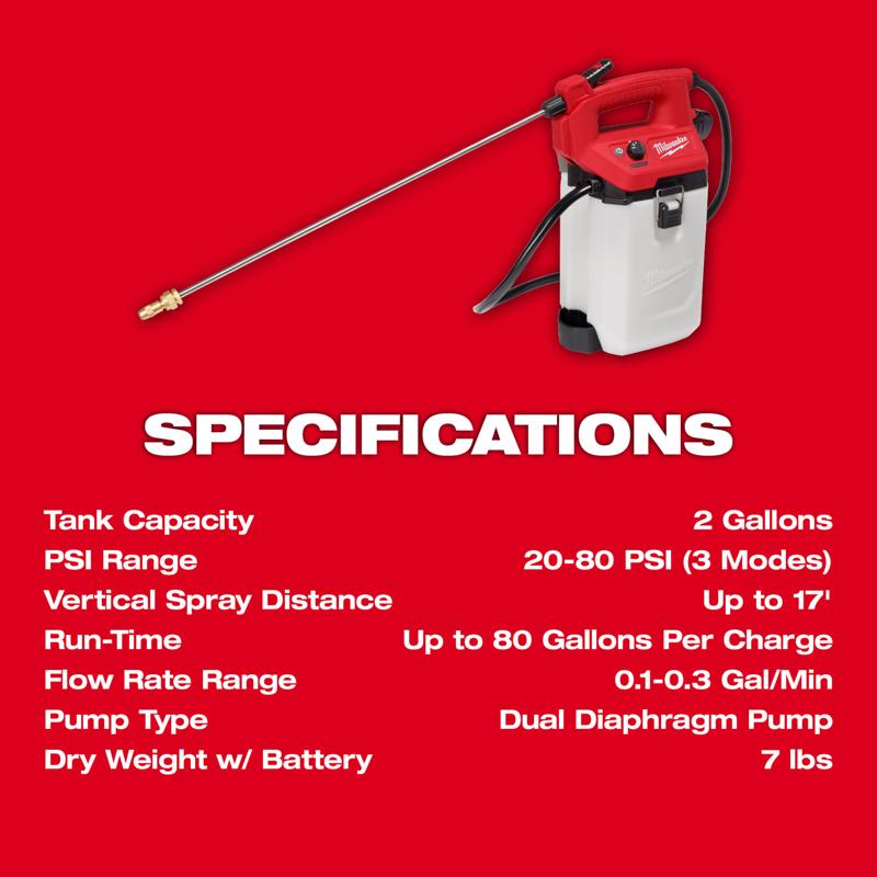 Milwaukee M12 2 gal Hand Held Spray Kit