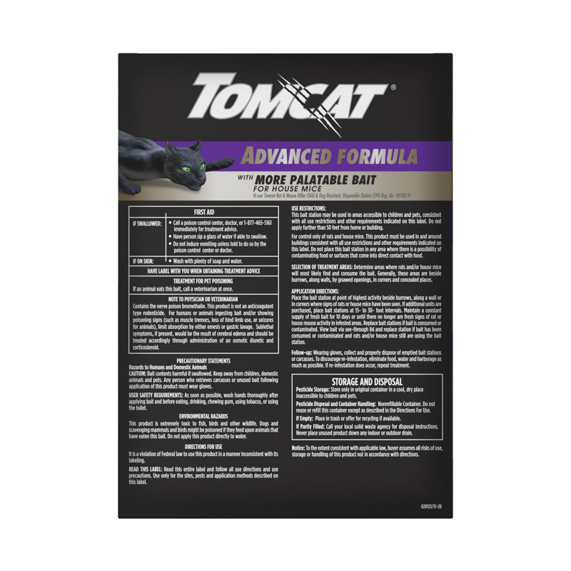 Tomcat Advanced Bait Station and Bait Blocks For Rats 1 pk