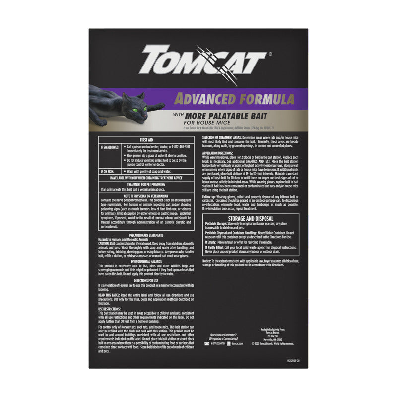 Tomcat Advanced Bait Station and Bait Blocks For Rats 12 pk