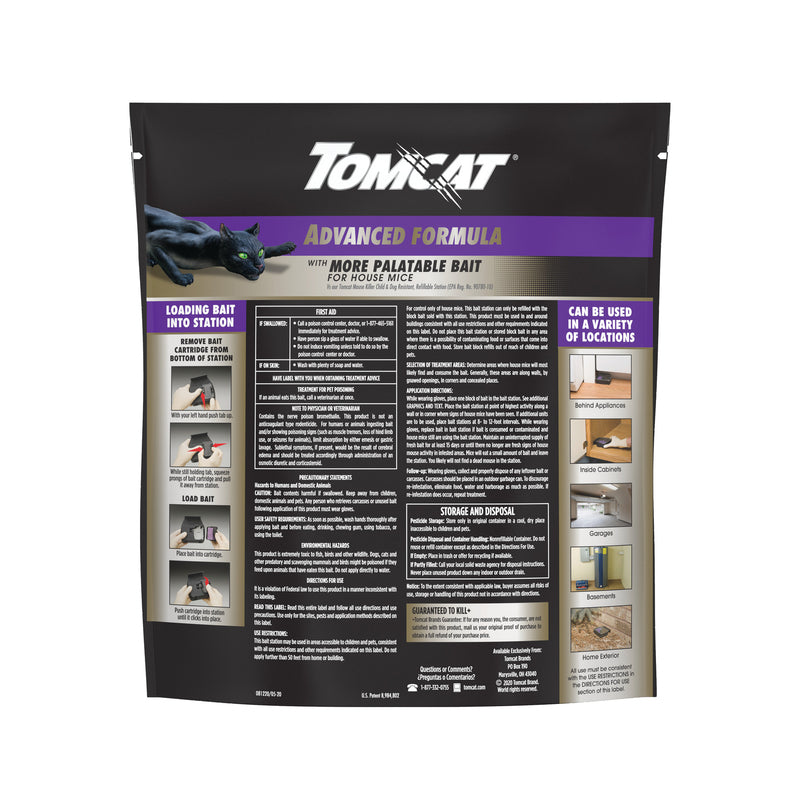 Tomcat Advanced Formula Bait Station and Bait Blocks For Mice 6 oz 6 pk