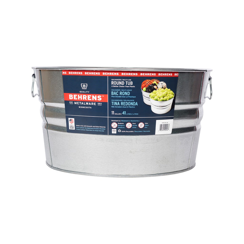 Behrens 1GS 11 Gallon Round Galvanized Steel Tub