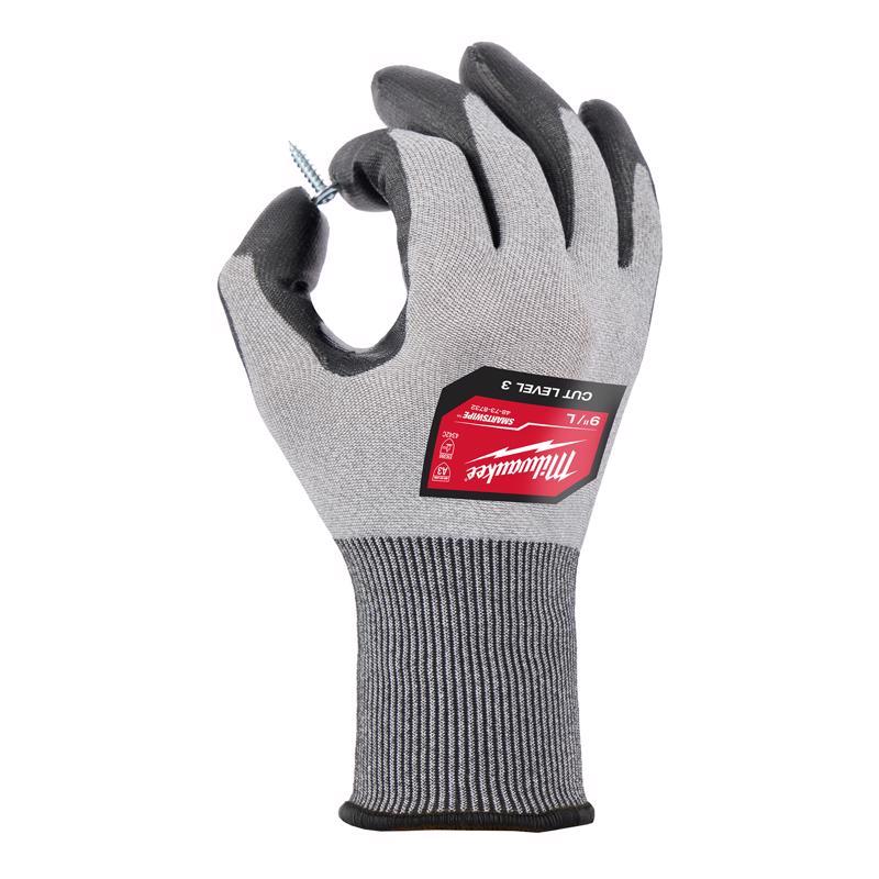 Milwaukee Cut Level 3 High Dexterity Polyurethane Dipped Gloves Gray L 1 pair
