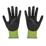 Milwaukee Cut Level 4 Men's Polyurethane Dipped Gloves High-Vis Green L 1 pair
