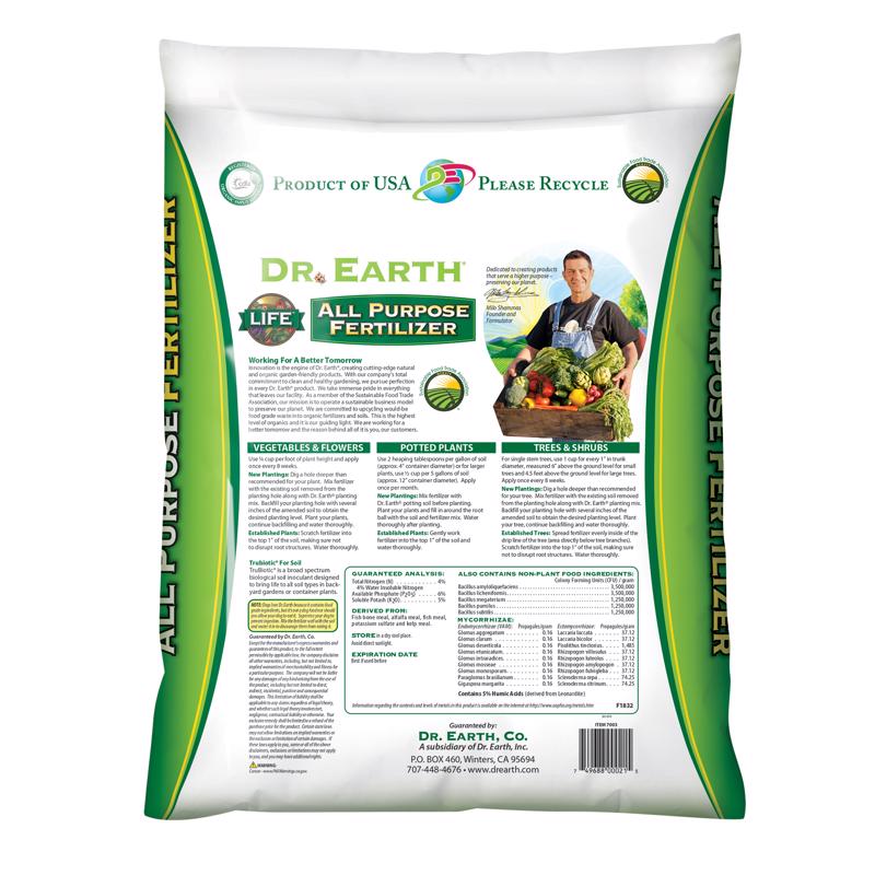 Dr. Earth Life Organic All Plant 4-6-5 Plant Fertilizer 25 lb