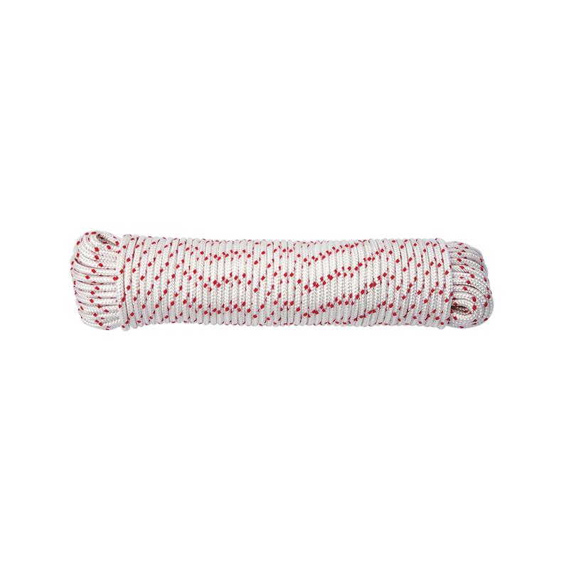 ROPE DB PLY RED/WHT 100'