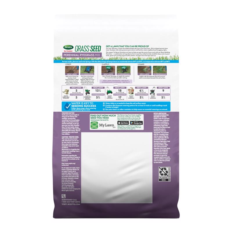 Scotts Turf Builder Perennial Ryegrass Sun or Shade Fertilizer/Seed/Soil Improver 2.4 lb