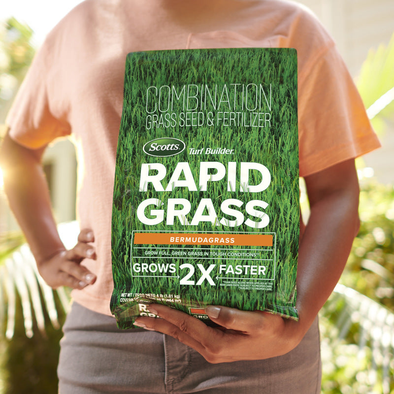 Scotts Turf Builder Rapid Grass Bermuda Grass Sun or Shade Grass Seed and Fertilizer 4 lb