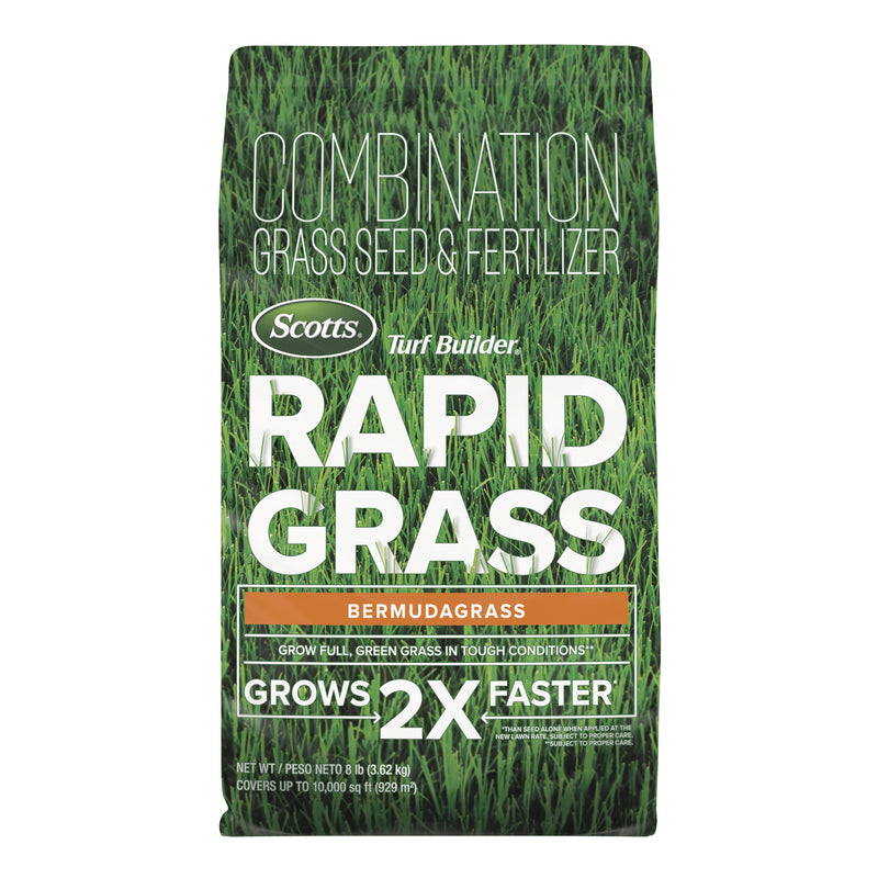 Scotts Turf Builder Rapid Grass Bermuda Grass Sun or Shade Grass Seed and Fertilizer 8 lb