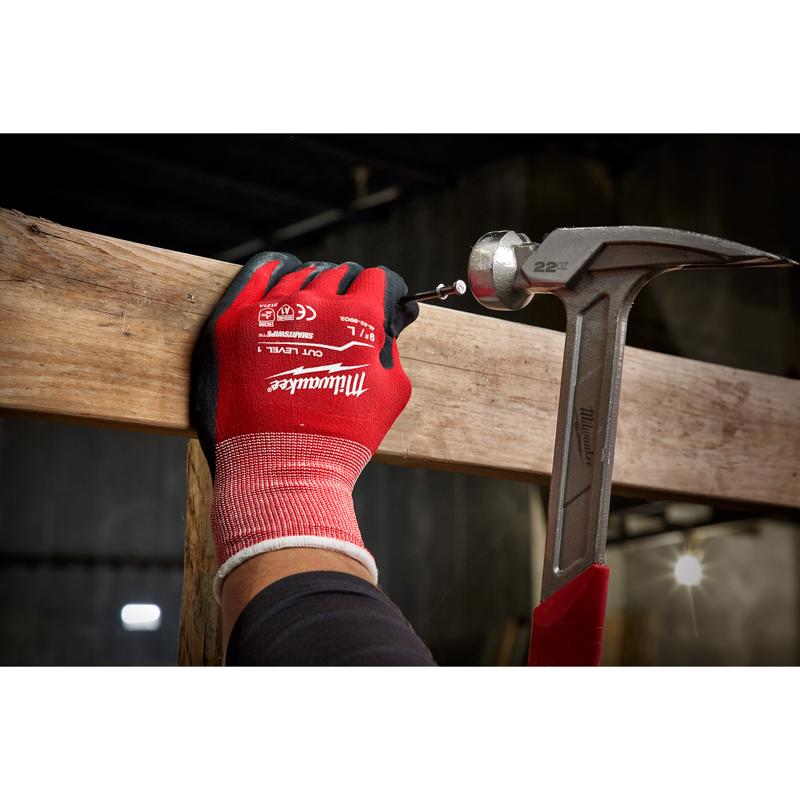 Milwaukee Cut Level 1 Cut Resistant Nitrile Dipped Gloves Red M 1 pair